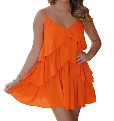 Glam Break It Down Dress In Orange