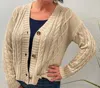 Glam Cable Knit Sweater In Beige In Beige