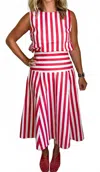 Glam Candy Stripe Set In Red And White Striped In Red