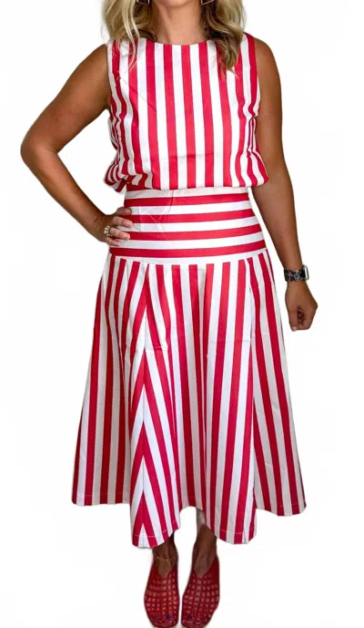 Glam Candy Stripe Set In Red And White Striped