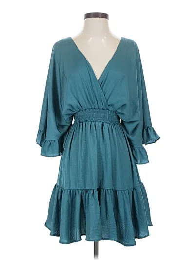 Pre-owned Glam Casual Dress In Blue