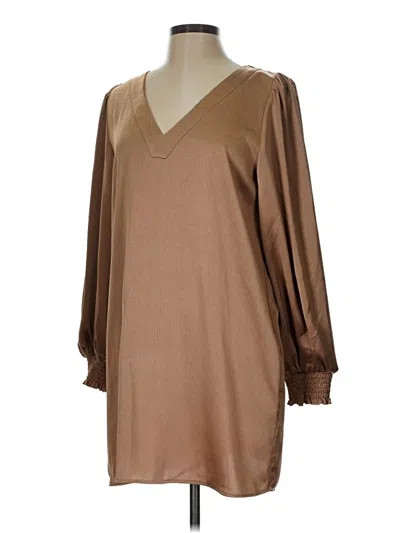 Pre-owned Glam Casual Dress In Brown