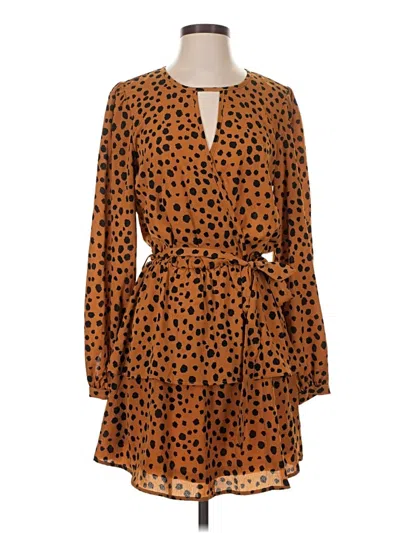 Pre-owned Glam Casual Dress In Brown