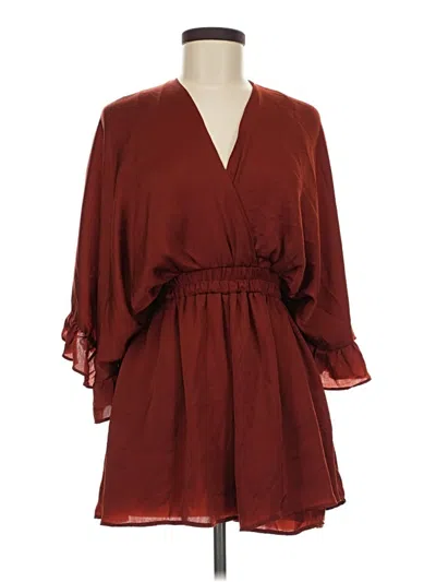 Pre-owned Glam Casual Dress In Burgundy