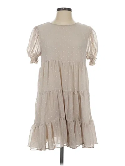 Pre-owned Glam Casual Dress In Tan