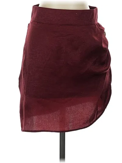 Pre-owned Glam Casual Skirt In Burgundy