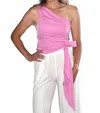 Glam Center Of Attention Tie Waist Top In Soft Pink In Pink
