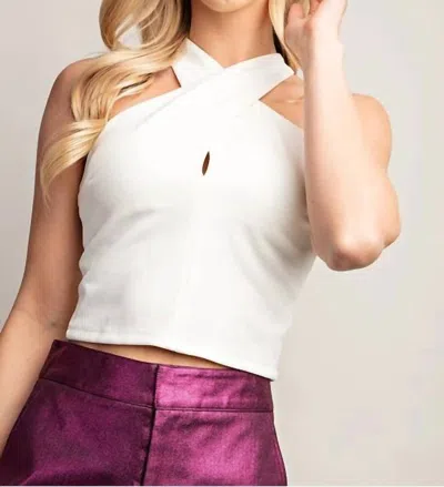 Glam Collections Criss Cross Applesauce Top In White