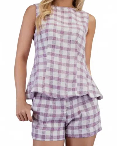 Glam Ella Gingham Set In Purple