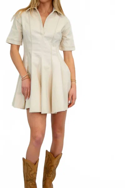 Glam Emma Collared Mini Dress In White