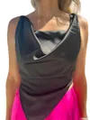 Glam Enlightened Cowl Neck Top In Black In Black