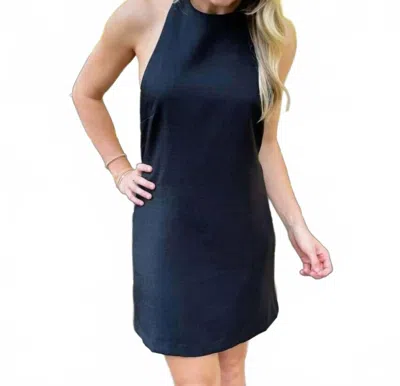 Glam Halter Back-bow Dress In Black In Multi