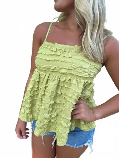Glam Hannah Tank In Lime In Green
