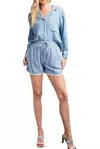 Glam Happy Mornings Pajama Set In Blue In Blue