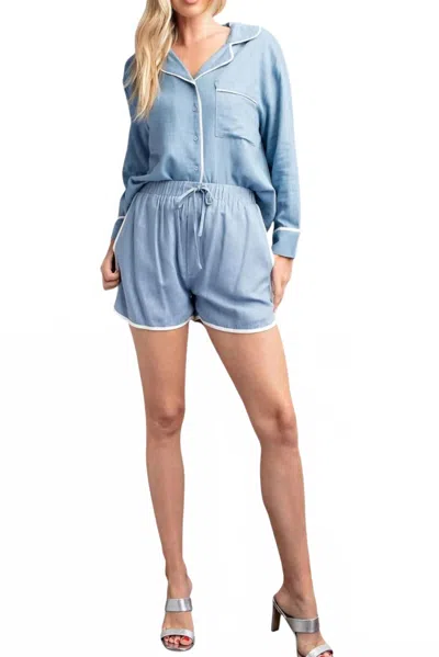 Glam Happy Mornings Pajama Set In Blue