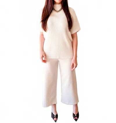 Glam Harper Wide Leg Pants In Ivory In Neutral