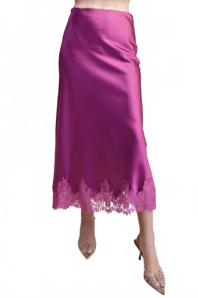 Glam High Waist Midi Lace Skirt In One Color In Multi