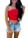 Glam In The Name Of Love Sleeveless Crop Top In Red In Red