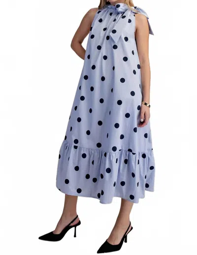 Glam Jennie Polka Dot Dress In Blue