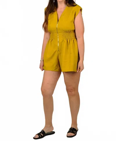 Glam Jetset Romper In Mustard In Yellow