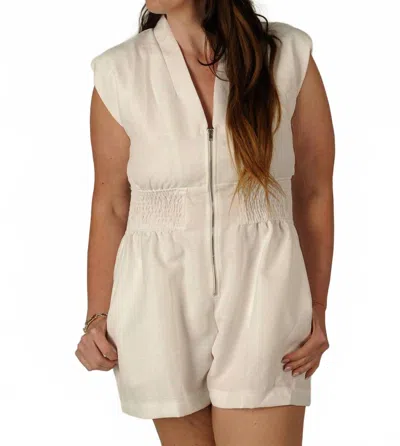 Glam Jetset Romper In White In Neutral