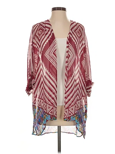 Pre-owned Glam Kimono In Burgundy