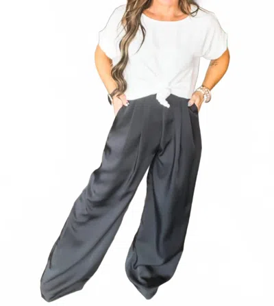 Glam Krista High-waisted Wide Leg Pants In Black