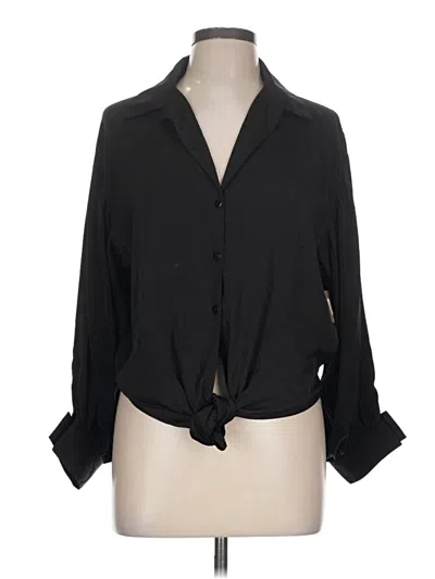 Pre-owned Glam Long Sleeve Blouse In Black