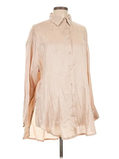 Pre-owned Glam Long Sleeve Blouse In Brown