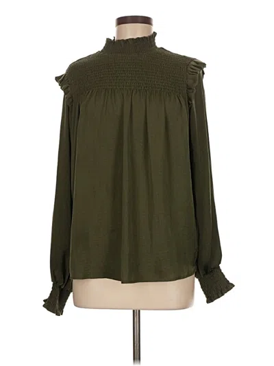 Pre-owned Glam Long Sleeve Blouse In Green