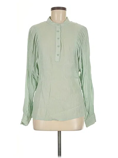 Pre-owned Glam Long Sleeve Blouse In Green