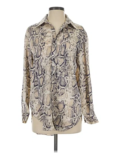 Pre-owned Glam Long Sleeve Blouse In Ivory