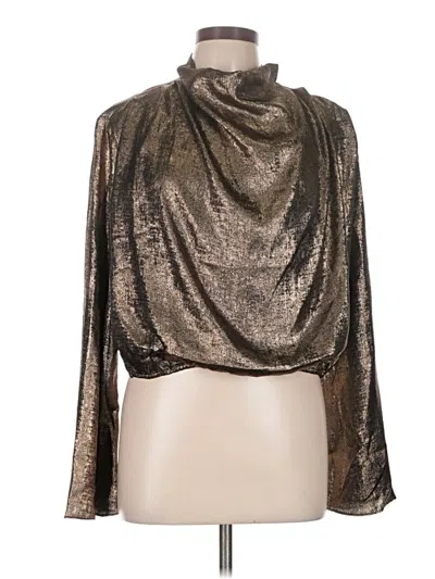 Pre-owned Glam Long Sleeve Blouse In Silver