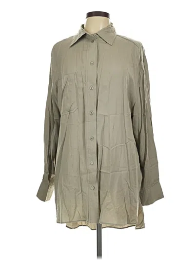 Pre-owned Glam Long Sleeve Button Down Shirt In Gray