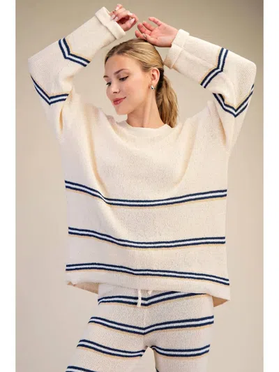 Glam Long Sleeve Oversized Sweater In White