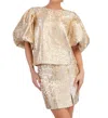 Glam Metallic Top In Gold In Neutral