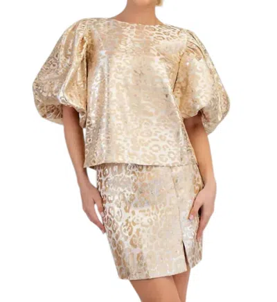 Glam Metallic Top In Gold In Neutral