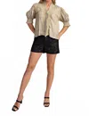 Glam Miriam V-neck Blouse In Champagne In White