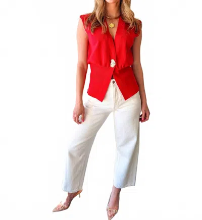 Glam Modern Muse Vest In Red