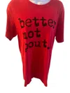 Glam N Go Boutique Women's Better Not Pout Graphic Tee In Red In Red