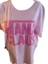 Glam N Go Boutique Women's Mama Claus Tee In Pink In Pink