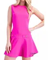 Glam Nicole Sleeveless Flared Mini Dress In Hot Pink In Pink