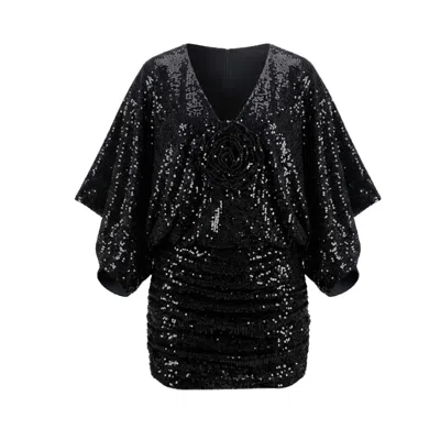 Glam On You Women's Black Flora Dress