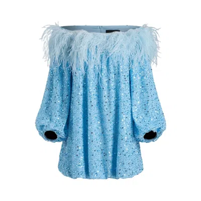 Glam On You Women's Blue Daisy Dress Lux