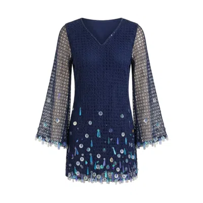 Glam On You Women's Blue Oceane Kaftan Short