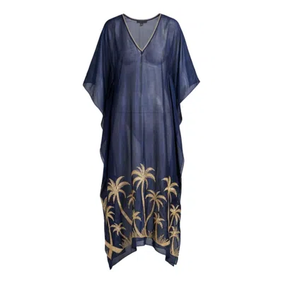 Glam On You Women's Blue Tropelle Kaftan