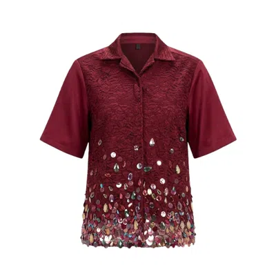 Glam On You Women's Red Nalin Top