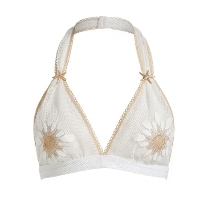 Glam On You Women's White Bellis Bralette
