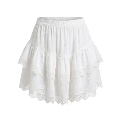 Glam On You Women's White Caspia Skirt