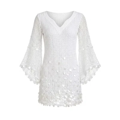 Glam On You Women's White Delphine Kaftan Short
